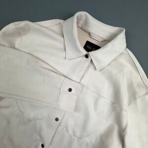 Truth Faux Leather Shirt Jacket Soft Pink Button Front Minimalist